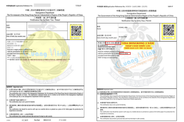 dịch vụ visa công tác Hong Kong tại Quang MInh visa